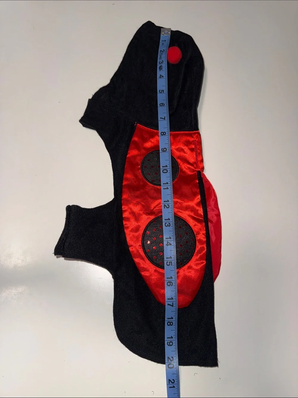 Ladybug Dog Costume Hoodie - Black & Red